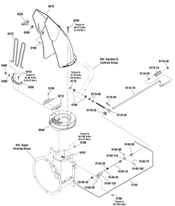 Discharge Chute Group Diagram and Parts List for 1696253-01-BL924R  Briggs and Stratton Snow Blower